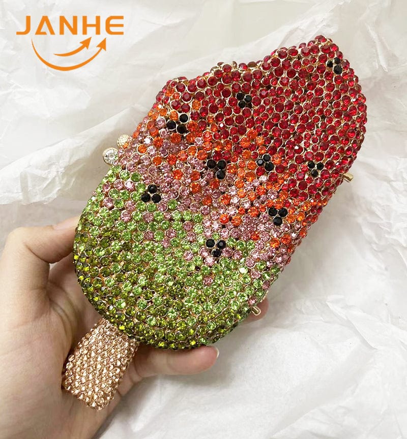 Drop Shipping bolsos mujer sacos Lady Luxury Bling Crystal Diamond Handbag Purse Ice Cream Evening Bag Women Rhinestone Clutch