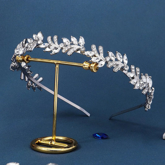 Drop shipping Silver Rhinestone Headband Hot Sale Wedding Bride Crystal Tiaras for Bridal Hairband For Party