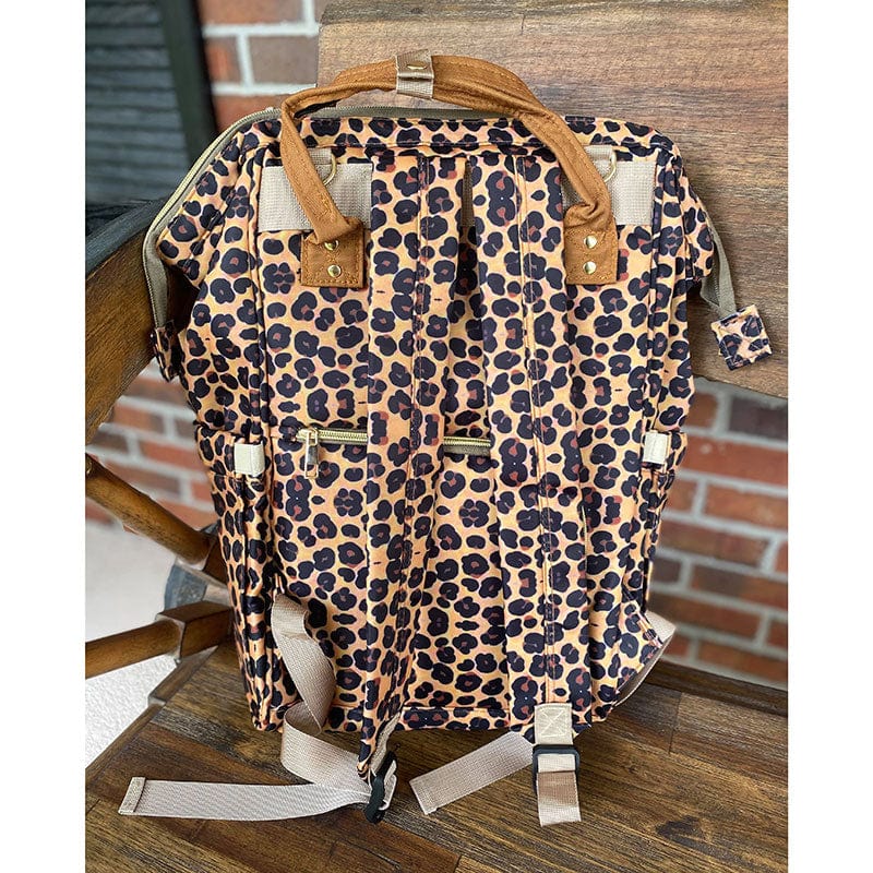 Drop Shipping Wholesale OEM Factory Leopard Design Maternity Mummy Bag Tote Handbag Waterproof Travel Diaper Bag For  Baby Care