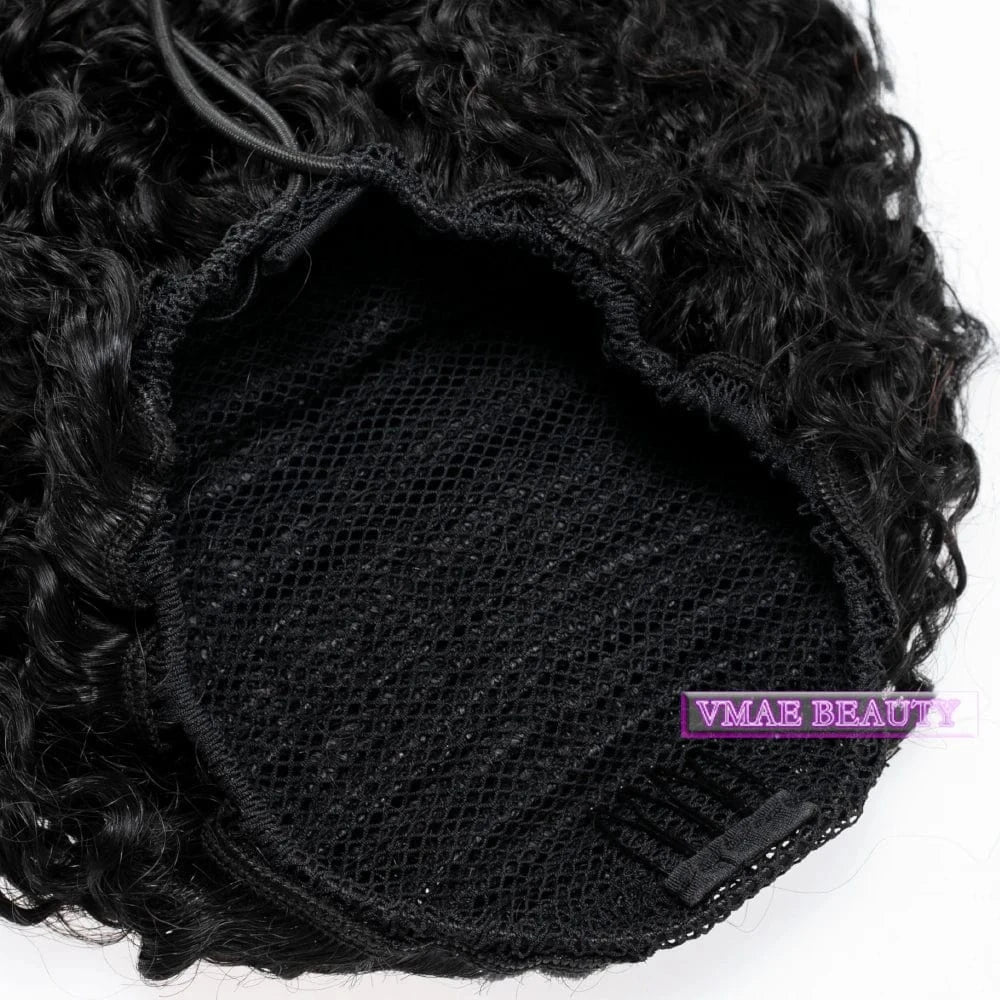 Dropship Brazilian Virgin Hair Natural Black 3A 4B 4C Afro Kinky Jerry Curly Yaki Kinky Straight Ponytail Human Hair Extensions