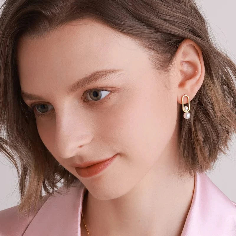 Dropshipping Fashion Jewelry Drop Earings Set Freshwater Shell Pearl Earrings 925 Sterling Silver Jewelry