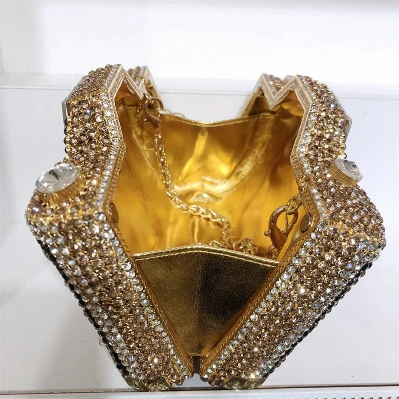 Dropshipping Luxury Bling Crystal Camera Shaped Bag Diamond Purse