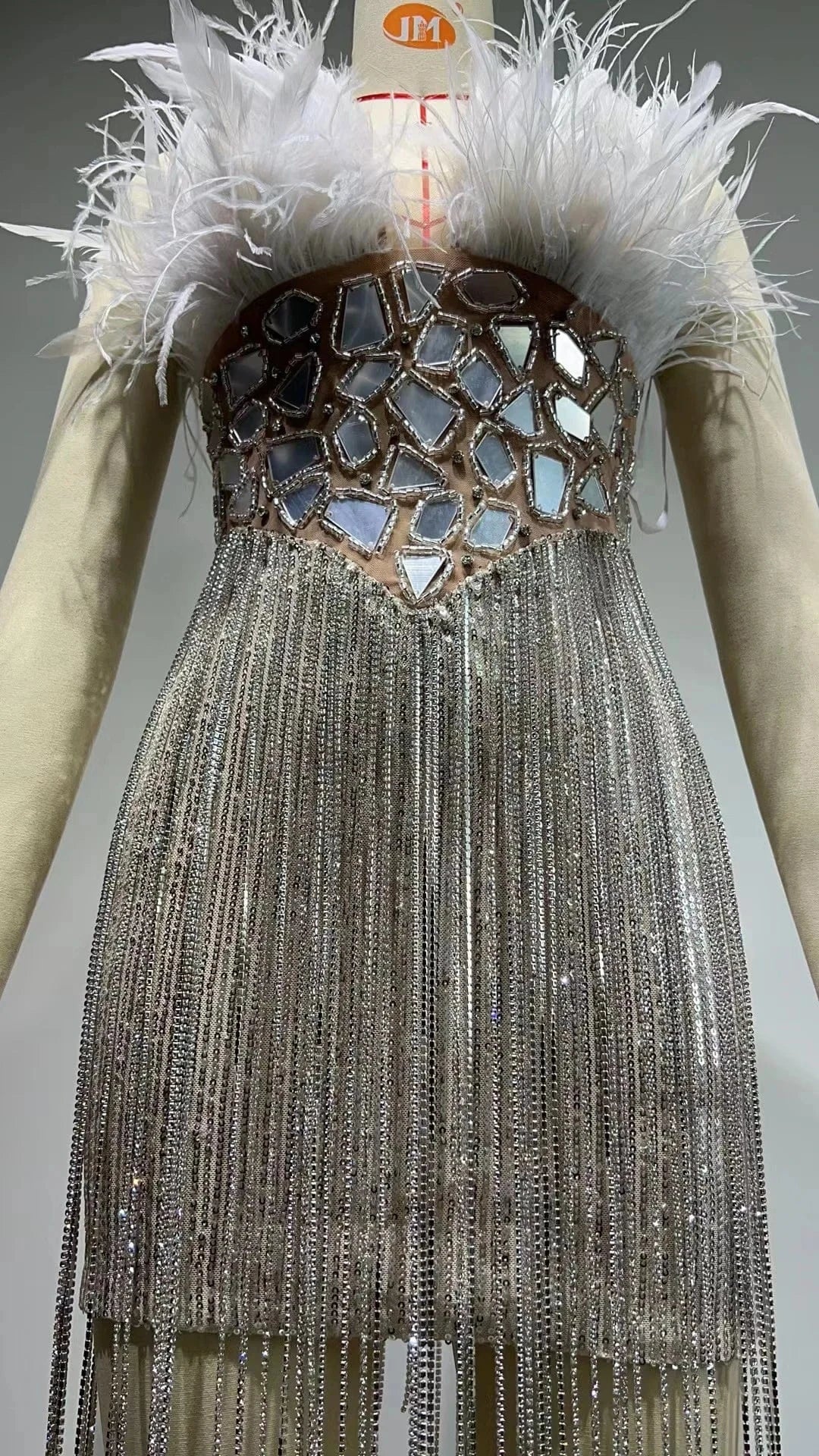 Dropshipping Products Women's Clothing Elegant Feathers Dress Sexy Strapless Beaded Tassel Prom Party Dresses