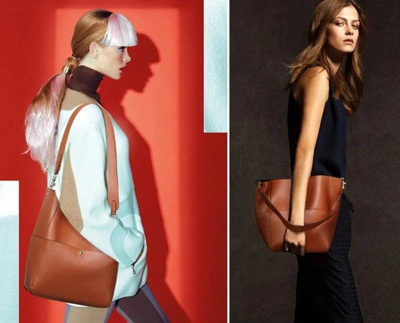 Dropshipping Vintage ladies handbag genuine leather shoulder bag for women