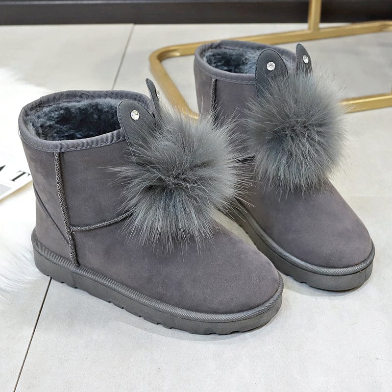 Dropshipping women Winter shoes wholesale lovely girls snow boots custom TPR outsole ankle winter boots