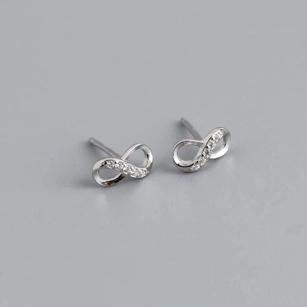 EH1386 White fashion jewelry 925 sterling silver earrings infinite stud earrings women infinity gold plated silver jewelry women