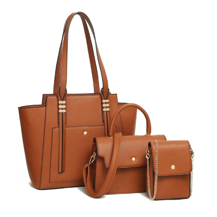 ELD106 Sac De Luxe Factory price 3 Pcs Hand bags Set Luxury Custom Metal Logo Labels For Handbags Sac A Main Pour Femme