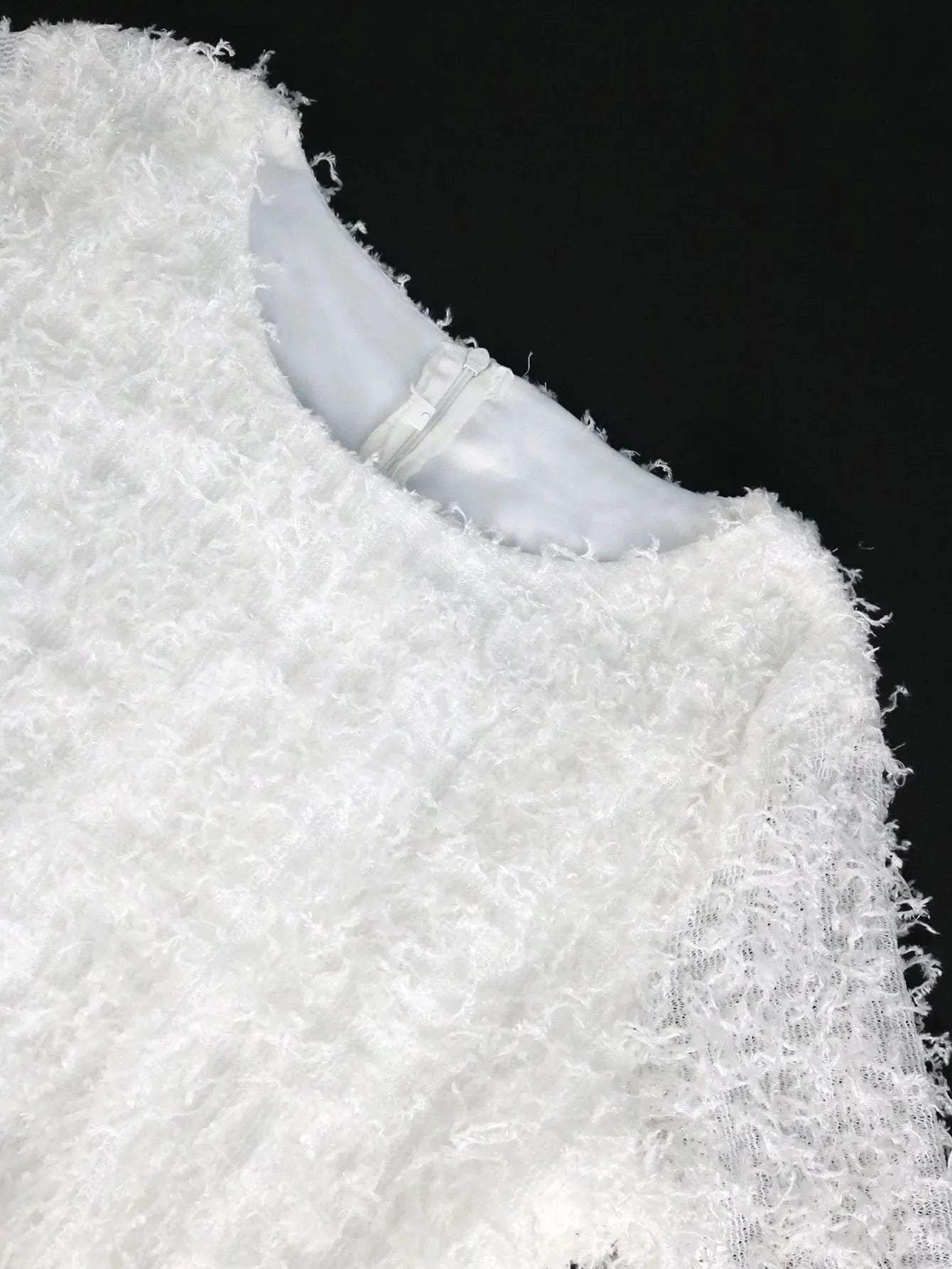 Elegant Full Sleeves Tassels Christmas Plus Size Women White Dresses