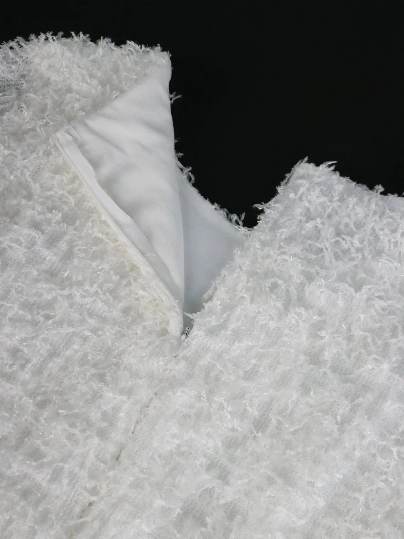 Elegant Full Sleeves Tassels Christmas Plus Size Women White Dresses