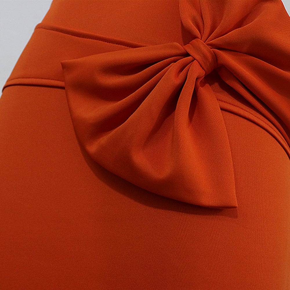 Elegant High Waist Bodycon Big Bowtie Pencil Office Ladies Skirts