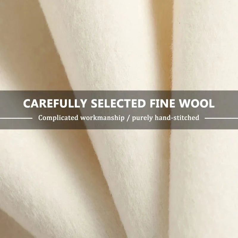 Elegant Ladies Belted Cashmere Coat Turn Down Collar Handmade Wool Coats With Fur