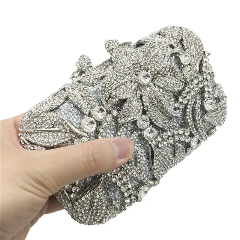 Elegant Women Crystal Rhinestone Clutch Evening Bags Diamond Metal Handbags Wedding Party Dinner Purses Factory Wholesales