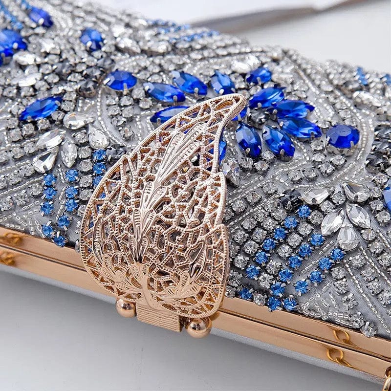 Embroidered Women Rhinestone Beading Evening Bags Ladies Clutch Hand Bag Clutches Wedding Party Bag Stone Purse