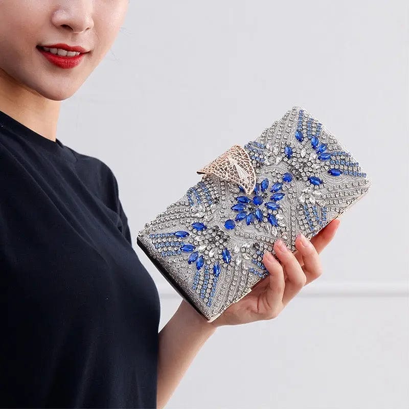 Embroidered Women Rhinestone Beading Evening Bags Ladies Clutch Hand Bag Clutches Wedding Party Bag Stone Purse
