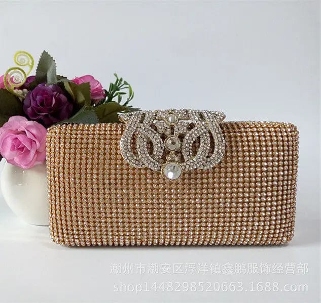 European And American Fashion Crown Lady Diamond Dinner Handbag Single Shoulder Evening Clutch Bag