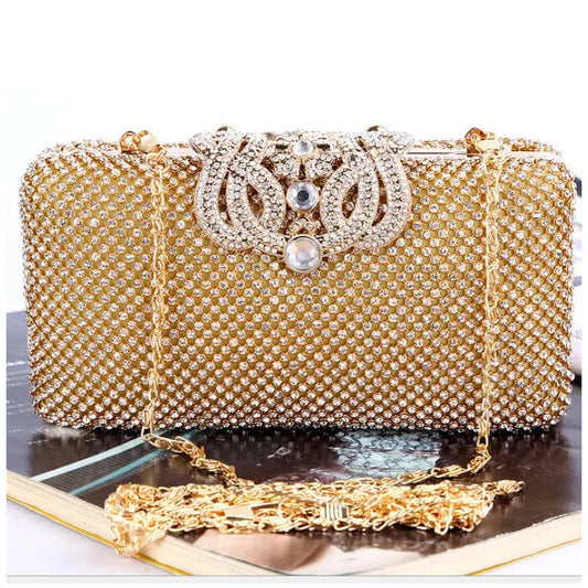European And American Fashion Crown Lady Diamond Dinner Handbag Single Shoulder Evening Clutch Bag