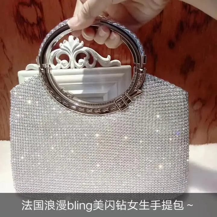 European And American High-end Banquet Circle Handle Handmade Auger Ladies Bridal Wedding Party Clutch Evening Dinner Bag