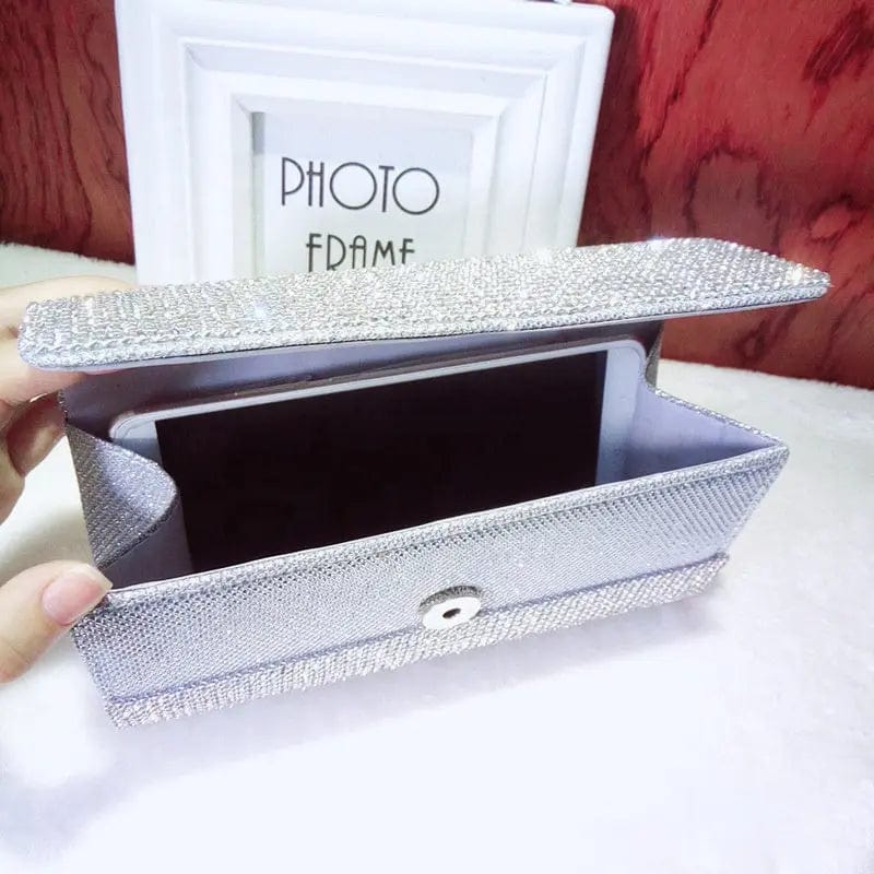 European and American Ladies Shiny Diamond Women's Dress Handbag Handbag Shoulder Slant Clutch Dinner  Evening Bag