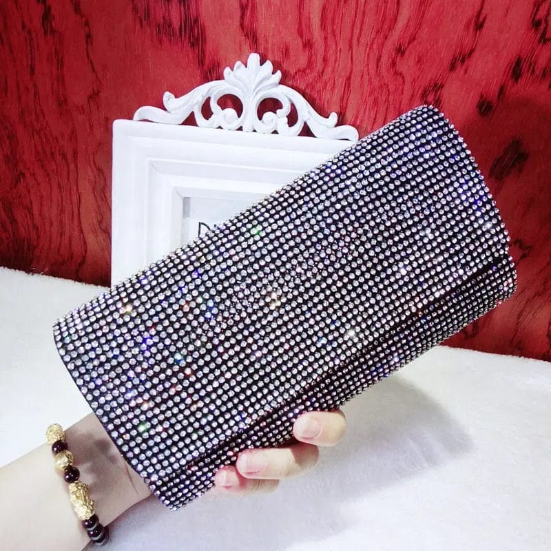 European and American Ladies Shiny Diamond Women's Dress Handbag Handbag Shoulder Slant Clutch Dinner  Evening Bag