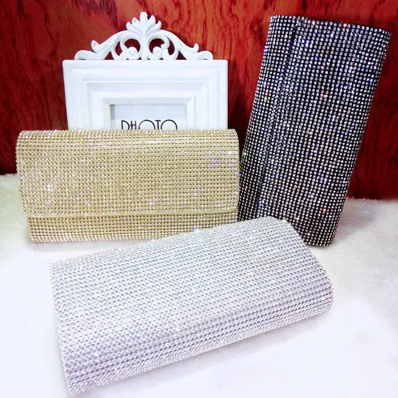 European and American Ladies Shiny Diamond Women's Dress Handbag Handbag Shoulder Slant Clutch Dinner  Evening Bag