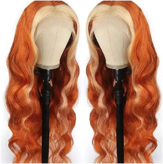 European Human Hair Straight Ginger Color Blonde Wigs