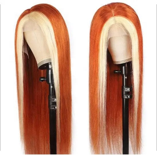 European Human Hair Straight Ginger Color Blonde Wigs