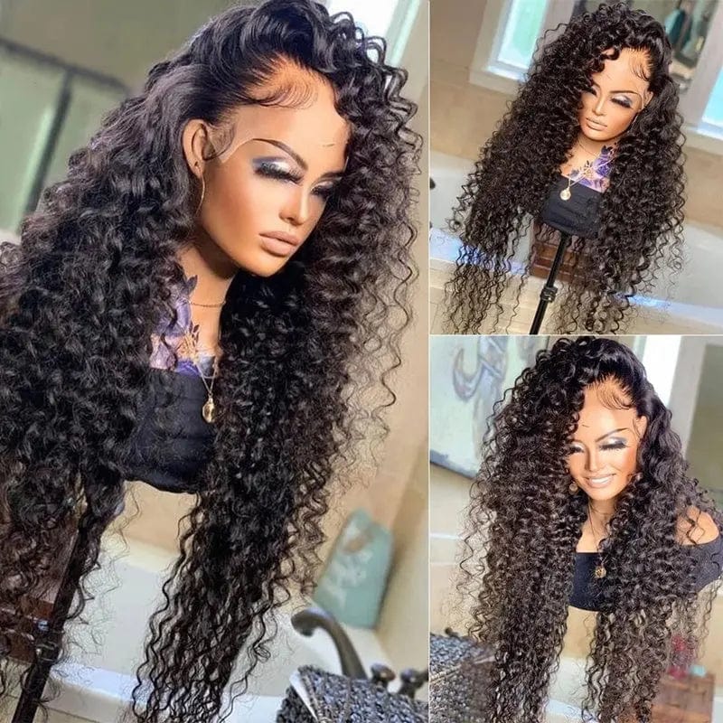 Exotic French Wave Natural Black Color Wig Pre Plucked With Baby Hair Cuticle Aligned HD Lace Front Wigs