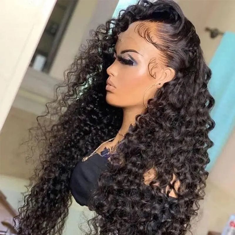Exotic French Wave Natural Black Color Wig Pre Plucked With Baby Hair Cuticle Aligned HD Lace Front Wigs