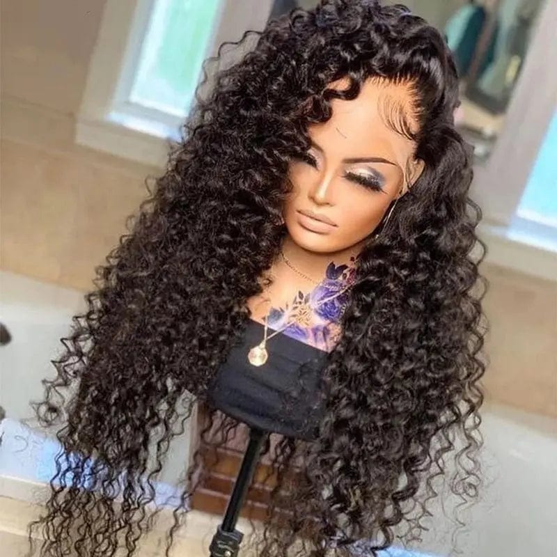 Exotic French Wave Natural Black Color Wig Pre Plucked With Baby Hair Cuticle Aligned HD Lace Front Wigs