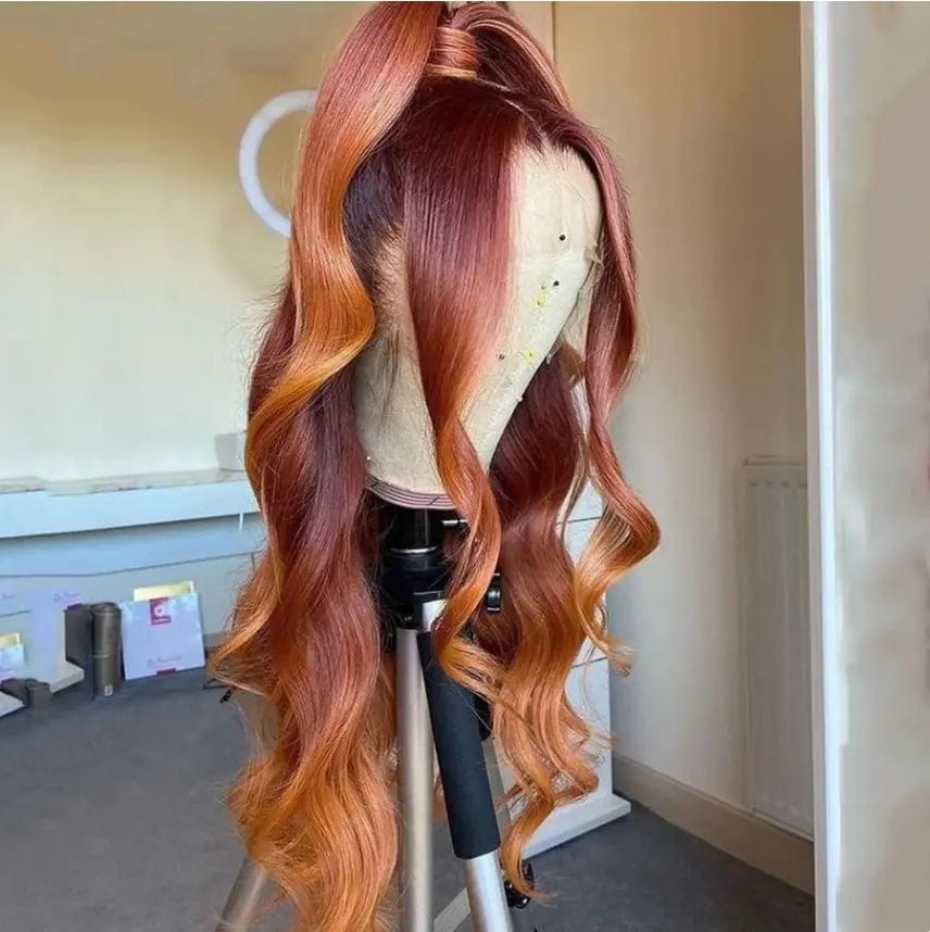 Exotic Water Wave Yellow Brown Ombre Color Wig Cuticle Aligned Brazilian Human Hair Pre Plucked Lace Front Wigs