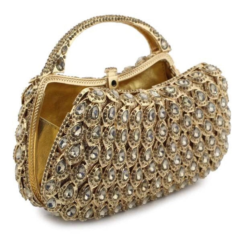 Expensive Shinny Crystal Rhinestone Clutch Bag for Formal Party Handle Boxed Clutch Purse Dress Evening Handbag