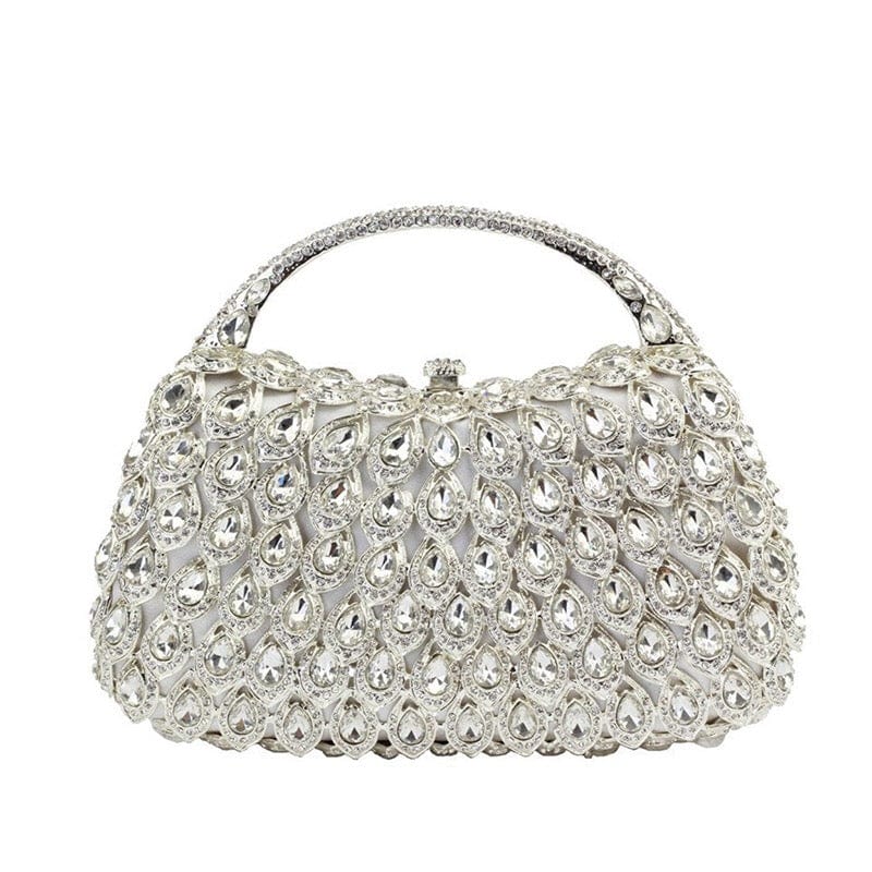 Expensive Shinny Crystal Rhinestone Clutch Bag for Formal Party Handle Boxed Clutch Purse Dress Evening Handbag