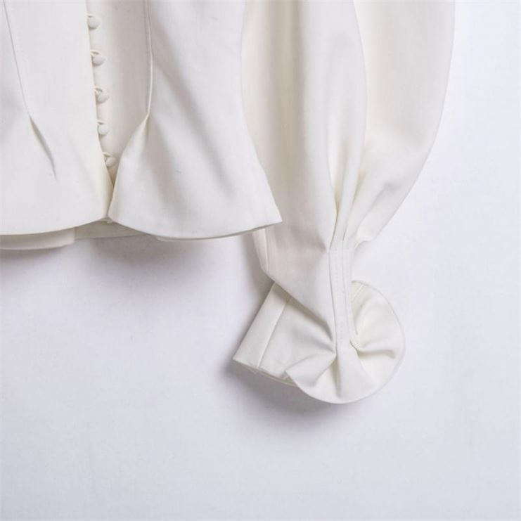 Factory direct sale Elegant Blouse Fashion White Shirts Oversized lotus sleeve long sleeve office lady shirts wholesale cheap