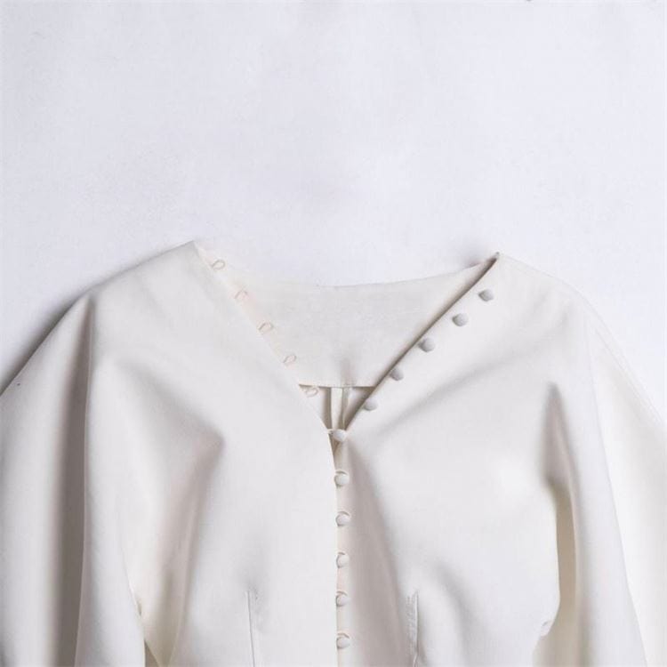 Factory direct sale Elegant Blouse Fashion White Shirts Oversized lotus sleeve long sleeve office lady shirts wholesale cheap
