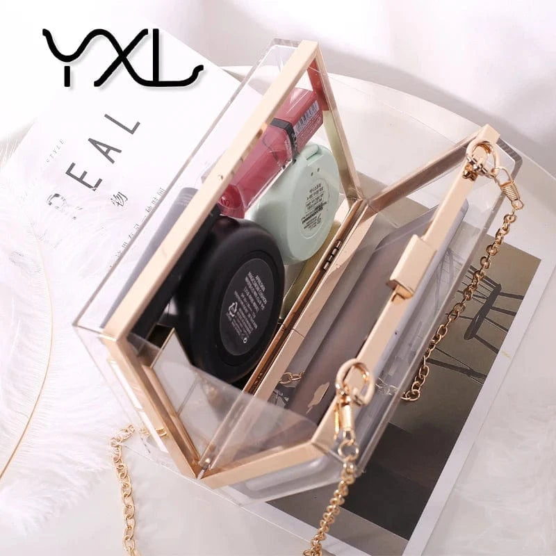 Factory direct sell cheap women stylish clear acrylic evening clutch bag