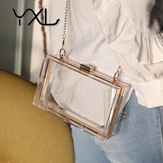 Factory direct sell cheap women stylish clear acrylic evening clutch bag