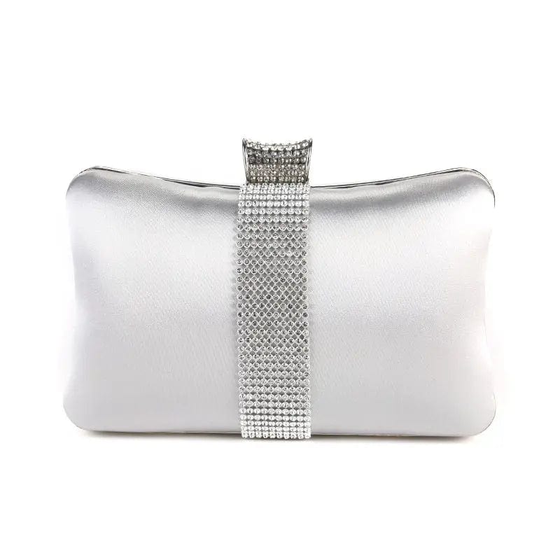 Factory direct wholesale brand new crystal box clutch bag comfortable hand feeling silk clutches classic evening bag for lady