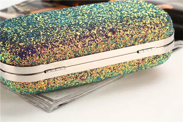 Factory direct wholesale brand new evening bag dazzling fabric satin lining ring head clutch box for party prom banquet wedding