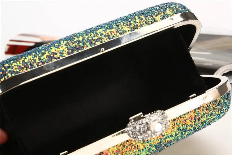 Factory direct wholesale brand new evening bag dazzling fabric satin lining ring head clutch box for party prom banquet wedding