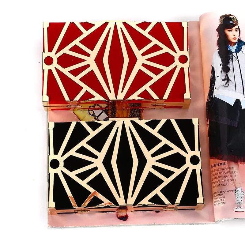 Factory direct wholesale brand new fashion evening bag velour fabric metal mesh frame clutch for women party prom banquet