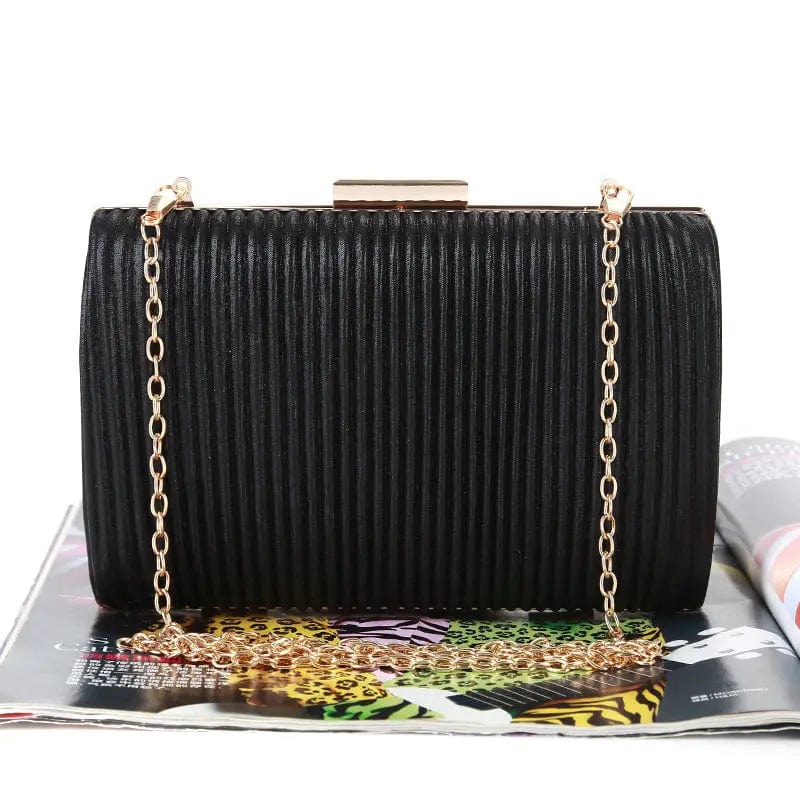 Factory direct wholesale brand new handmade pleated clutch bag PU fabric evening bag for party prom banquet