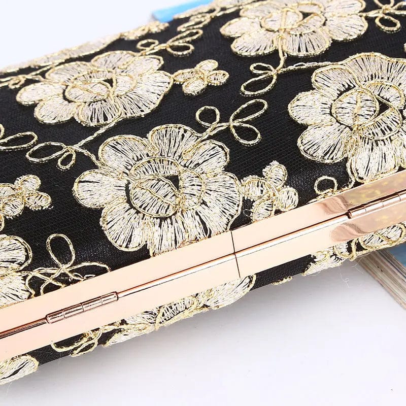 Factory direct wholesale brand new lace flower clutch bag women box evening bags spot supply for lady party prom banquet wedding