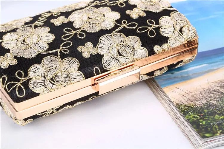 Factory direct wholesale brand new lace flower clutch bag women box evening bags spot supply for lady party prom banquet wedding