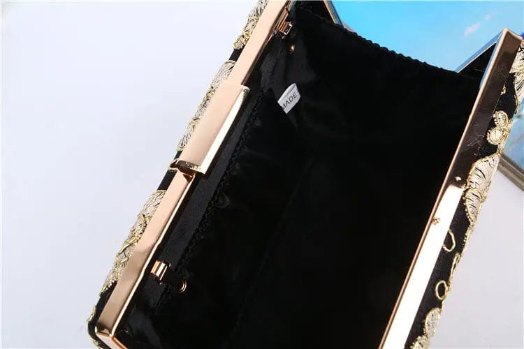 Factory direct wholesale brand new lace flower clutch bag women box evening bags spot supply for lady party prom banquet wedding
