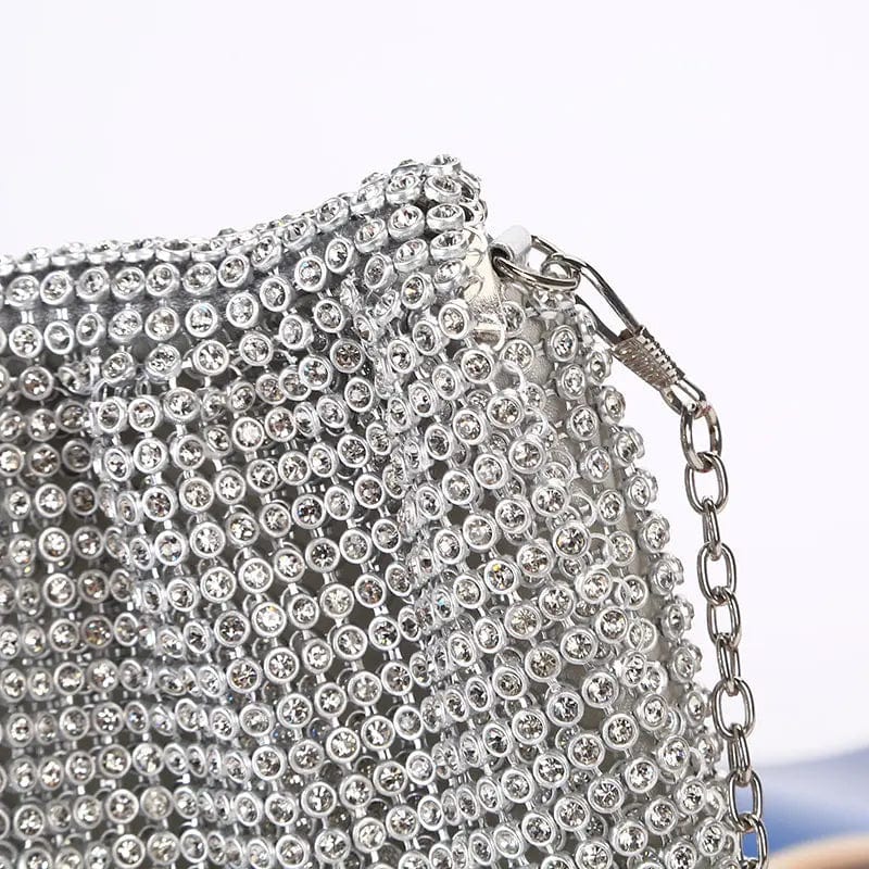 Factory direct wholesale brand new luxury crystal handbags diamond cellphone pouch small messenger bag for women party prom