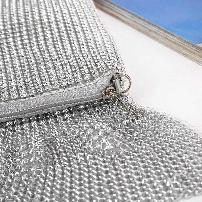 Factory direct wholesale brand new luxury crystal handbags diamond cellphone pouch small messenger bag for women party prom