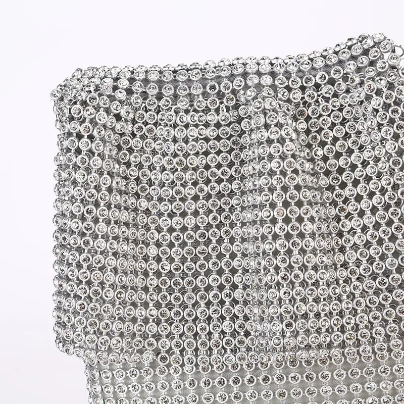 Factory direct wholesale brand new luxury crystal handbags diamond cellphone pouch small messenger bag for women party prom