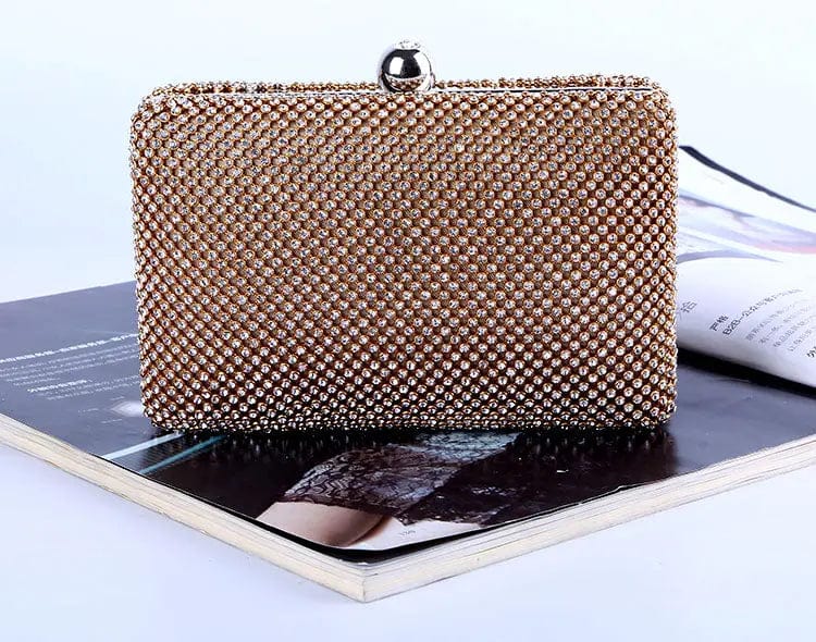 Factory direct wholesale brand new two-sided crystal evening bag clutch bag dazzling box handbags for party prom banquet