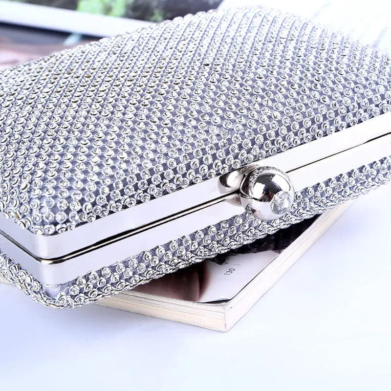 Factory direct wholesale brand new two-sided crystal evening bag clutch bag dazzling box handbags for party prom banquet