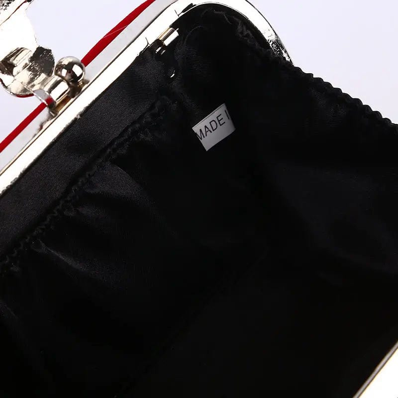 Factory direct wholesale brand new velour clutches crystal phoenix metal frame evening bag for women party prom wedding banquet